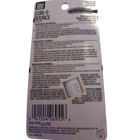 Maybelline The Colossal # 355 Curl Bounce Mascara Big Volume Very Black New - Picture 3 of 3